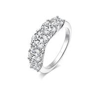 PVUVTNAHW Anelli di fidanzamento e matrimonio in argento sterling 925 con moissanite da 3,6 carati for donna, color oro bianco 18 carati(5)