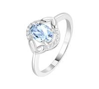 PVUVTNAHW Anelli di fidanzamento in argento sterling 925 con topazio azzurro cielo naturale ovale autentico for donna(6)