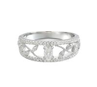 PVUVTNAHW Anelli di nozze con moissanite da 0,65 carati for donna, diamanti ovali da 0,3 carati, 3 * 5 mm, in argento Sterling 925.(7)