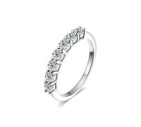 PVUVTNAHW Anelli di nozze scintillanti in moissanite for donna, in argento sterling 925, for fidanzamento e festa, gioielli raffinati(Silver,4.5)