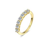 PVUVTNAHW Anelli di nozze scintillanti in moissanite for donna, in argento sterling 925, for fidanzamento e festa, gioielli raffinati(Gold,8)