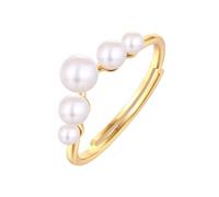 PVUVTNAHW Anelli di perle in argento sterling 925 da 4,5 mm, anello di fidanzamento in madreperla, gioielli da donna