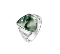 PVUVTNAHW Anelli in argento sterling 925 con agata muschiata for donna, pietre preziose, 10,5 * 15 mm, gioielli for anniversario di matrimonio(7)