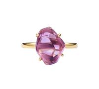 PVUVTNAHW Anelli regolabili in argento sterling 925 con ametista rosa naturale, colore oro, gioielli romantici for le donne
