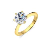 PVUVTNAHW Anelli scintillanti con moissanite da 0,5-3 carati for donna, in oro 18 carati e argento sterling 925.(Gold-0.5 carat,10)