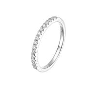 PVUVTNAHW Anello con fascia in moissanite, oro bianco 18 carati, argento sterling 925, scintillante, gioiello for feste di anniversario(Silver,9)
