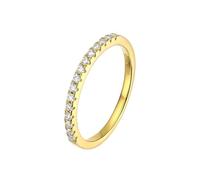 PVUVTNAHW Anello con fascia in moissanite, oro bianco 18 carati, argento sterling 925, scintillante, gioiello for feste di anniversario(Gold,10)