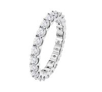 PVUVTNAHW Anello con fila di diamanti a cerchio completo da 2 mm e 3 mm di moissanite, in argento sterling 925, for donna, gioielli raffinati da sposa(3mm each stone,8)