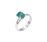 PVUVTNAHW Anello con smeraldo ovale naturale da 1,6 ct, pietra preziosa, smeraldo verde dello Zambia, gioiello in argento sterling 925 for donna(7)