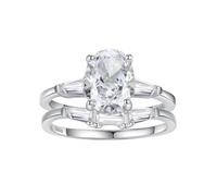 PVUVTNAHW Anello da donna con due anelli in moissanite ovale da 2 carati, 7x9 mm, con diamanti da laboratorio, gioiello da sposa(8)