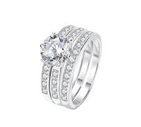 PVUVTNAHW Anello di fidanzamento in argento sterling 925 con moissanite da 2 carati, for donna, gioielli da sposa con diamanti(6)