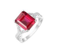 PVUVTNAHW Anello di fidanzamento in argento sterling 925 con rubino rosso creato da 4,16 ct for donna(6)