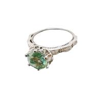 PVUVTNAHW Anello etnico in argento S925 con moissanite verde acqua da 1 carato, gioiello for donna, festa di anniversario(7)