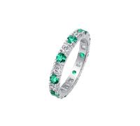 PVUVTNAHW Anello in argento S925 con moissanite alternata e smeraldi verdi, design premium for donna(9)