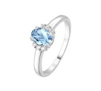 PVUVTNAHW Anello in argento sterling 925 con topazio azzurro cielo, forma ovale naturale, for donna, gioielli da festa, matrimonio quotidiano(Sky Blue Topaz,8)