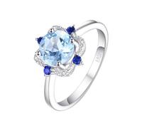 PVUVTNAHW Anello in argento sterling 925 con topazio azzurro cielo naturale for donna, eleganti set di gioielli(9)