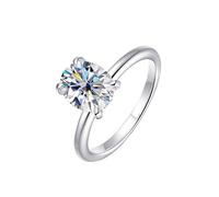 PVUVTNAHW Anello in moissanite ovale da 2 carati con taglio D, for donna, for matrimonio, fidanzamento, argento sterling 925(7)