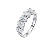 PVUVTNAHW Anello nuziale in argento sterling 925 con moissanite scintillante da 4 * 6 mm, for donna, taglio ovale(5)