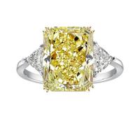 PVUVTNAHW Anello rettangolare con diamanti gialli ad alto tenore di carbonio 10x14 mm, taglio ghiaccio 10 ct, gioielli da sposa, argento S925 placcato oro(8)