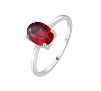 PVUVTNAHW Anello solitario con pietra portafortuna in argento sterling 925, granato, citrino, ametista, peridoto e topazio azzurro cielo da 1,45 ct(Natural Garnet,7)