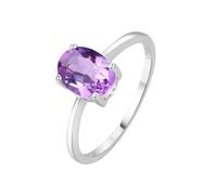 PVUVTNAHW Anello solitario con pietra portafortuna in argento sterling 925, granato, citrino, ametista, peridoto e topazio azzurro cielo da 1,45 ct(Natural Amethyst,7)