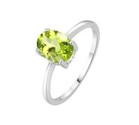 PVUVTNAHW Anello solitario con pietra portafortuna in argento sterling 925, granato, citrino, ametista, peridoto e topazio azzurro cielo da 1,45 ct(Natural Peridot,7)