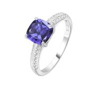 PVUVTNAHW Anello solitario in argento sterling 925 con tanzanite, smeraldo nano e zaffiro creato da 2,22 ct, for feste quotidiane da donna(5)