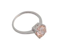 PVUVTNAHW Anello solitario in argento sterling 925 con zircone cubico rosa morganite taglio ottagonale da 2 carati, gioiello da donna(9)