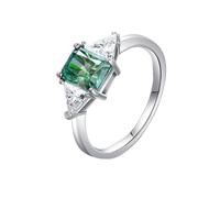 PVUVTNAHW Anello verde for donna, rettangolo, moissanite 2 carati, 6x8 mm, argento puro S925, anelli di fidanzamento for matrimonio(7)