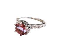 PVUVTNAHW Anello vintage in argento S925 con moissanite rossa da 1 carato, gioiello raffinato for donna, festa di anniversario(8)