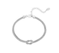 PVUVTNAHW Bracciale a Catena a Doppio Strato in Oro 14 carati, alla Moda, in Argento Sterling 925, for Feste da Donna(Silver)