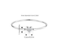 PVUVTNAHW Bracciale Base a Forma di Cuore in Argento Sterling 925, Argento ossidato, for Donne, for Feste di Compleanno, Gioielli Raffinati for Tutti i Giorni(FNB192_19cm)