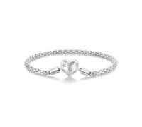 PVUVTNAHW Bracciale Base a Forma di Cuore in Argento Sterling 925, Argento ossidato, for Donne, for Feste di Compleanno, Gioielli Raffinati for Tutti i Giorni(FNB135_17cm)