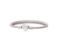 PVUVTNAHW Bracciale Base a Forma di Cuore in Argento Sterling 925, Argento ossidato, for Donne, for Feste di Compleanno, Gioielli Raffinati for Tutti i Giorni(FIB293_17cm)