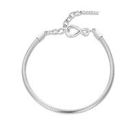 PVUVTNAHW Bracciale Base in Argento Sterling 925 con moschettone, Catene a Serpente, Chiusura Infinite Love, Gioiello for Donna(FNB085)