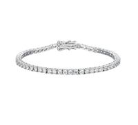 PVUVTNAHW Bracciale da Tennis in Argento Sterling 925 con Diamanti da 2,5 mm for Donna, in Platino e Argento, gioielleria raffinata(19cm_Full Moissanite)