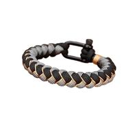 PVUVTNAHW Bracciale di Sopravvivenza a Forma di U Corda Intrecciata a Mano for Esterni con Scala inversa Fibbia Sportiva in Acciaio Inossidabile Nero(Svart,L)
