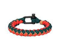 PVUVTNAHW Bracciale di Sopravvivenza a Forma di U Corda Intrecciata a Mano for Esterni con Scala inversa Fibbia Sportiva in Acciaio Inossidabile Nero(Red,S)