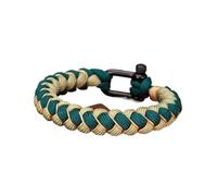 PVUVTNAHW Bracciale di Sopravvivenza a Forma di U Corda Intrecciata a Mano for Esterni con Scala inversa Fibbia Sportiva in Acciaio Inossidabile Nero(Green,L)