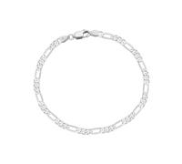 PVUVTNAHW Bracciale in Argento Sterling 925 con Catena Figaro Taglio Diamante da 3,3 mm, for Donna, Stile Vintage(Silver_20cm)