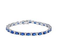 PVUVTNAHW Bracciale in Argento Sterling 925 con zaffiri for Donna, Elegante, Brillante, Solido, Gioiello for Feste di Nozze