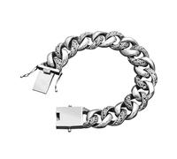 PVUVTNAHW Bracciale Stile Etnico Largo 17 mm S925 in Argento Sterling retrò Semplice for Uomini Che guidano Gioielli con ciondoli for motociclette(24cm)