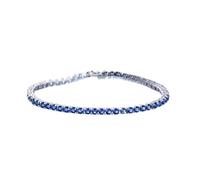 PVUVTNAHW Bracciale Tennis da 3 mm in Argento Sterling 925, Bracciale Blu Zaffiro, Bracciale Hip Hop da 19 cm, zircone 5A