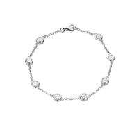 PVUVTNAHW Bracciale Tennis da Donna in Argento Sterling 925 con moissanite di Colore D da 4 mm e 0,3 ct, con Catena a Mano for Feste(White Gold_17cm)