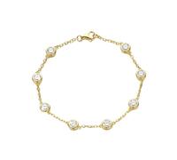 PVUVTNAHW Bracciale Tennis da Donna in Argento Sterling 925 con moissanite di Colore D da 4 mm e 0,3 ct, con Catena a Mano for Feste(Gold_18cm)