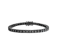 PVUVTNAHW Bracciale Tennis da Uomo e da Donna in moissanite Nera/zircone da 3/4/5 mm, in Argento Sterling 925, for Feste.(3mm 14cm_Zircon)