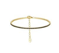 PVUVTNAHW Bracciale Tennis in Argento Sterling 925 con Montatura a castone da 1,5 mm e zirconi for Donna, Bracciale a Catena di Lusso(SB190-14K-B)