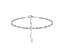 PVUVTNAHW Bracciale Tennis in Argento Sterling 925 con Montatura a castone da 1,5 mm e zirconi for Donna, Bracciale a Catena di Lusso(SB190-P-W)