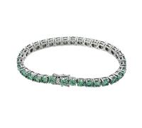 PVUVTNAHW Bracciale Tennis in moissanite Verde D VVS for Donna, Gioielli da Sposa con Diamanti da Laboratorio, Bracciale in Argento 925(17cm_3mm)