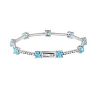 PVUVTNAHW Braccialetti con ciondoli in Argento Sterling 925 con zirconi cubici Blu, Bracciale di Lusso con zirconi Blu AAAA for la Festa di Fidanzamento(7.5inches)